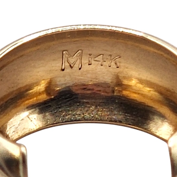 14 Karat Yellow Gold Wide Hoop Earrings #20448 - Picture 7 of 7